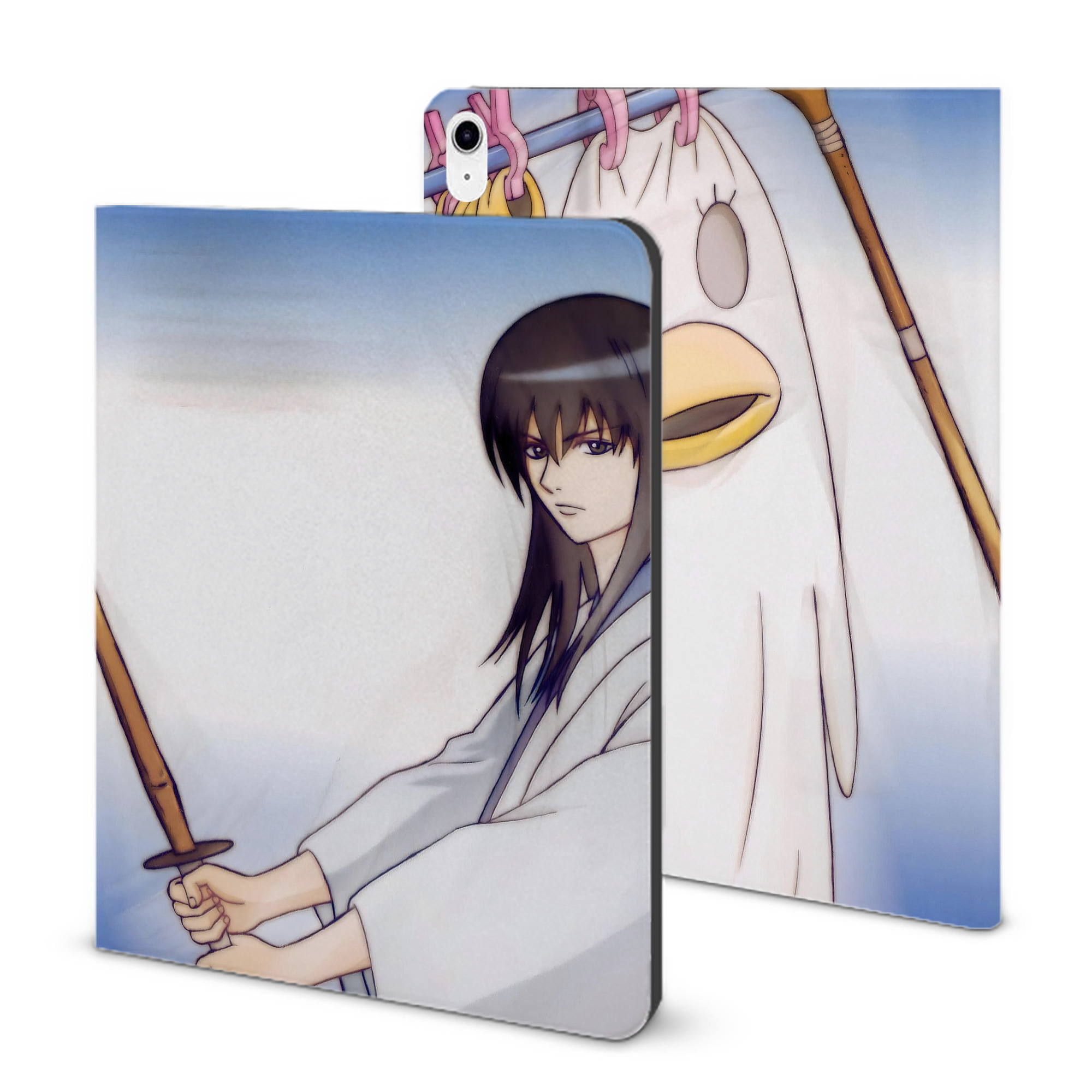 （画像用） ぎんたま 坂田銀時（さかたぎんとき） 神楽 志村新八（しむら しんぱち） GINTAMA Sakata Gintoki Kagura Shimura Shinpachi IPad ケース ブック型 PUレザー TPU 耐衝撃 軽量 薄型 ペン収納なし 全面保護 IPad 各モデル対応